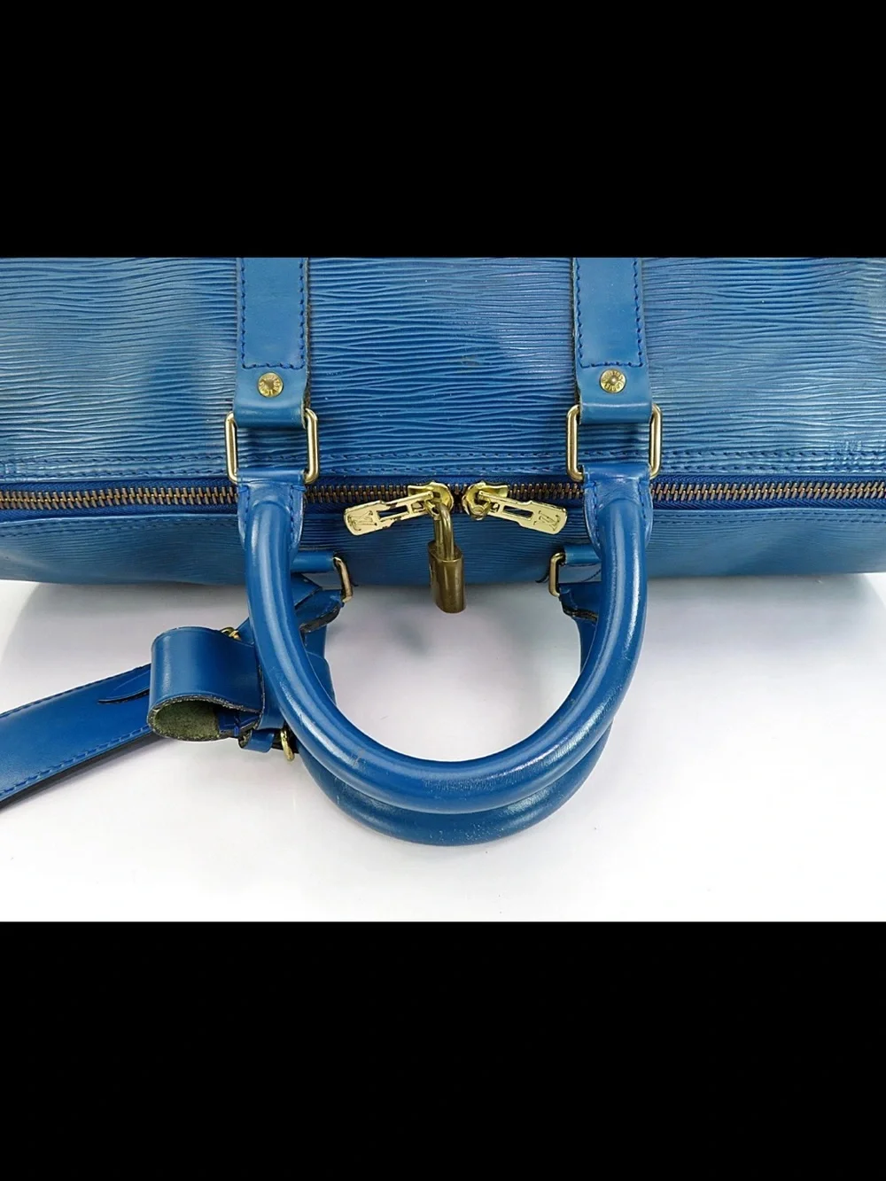 Louis Vuitton Blue Epi Leather Keepall Duffel